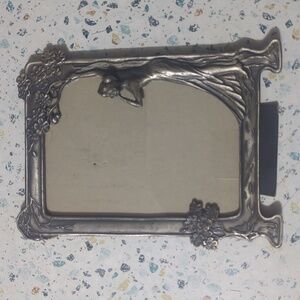 Solid Pewter Art Nouveau Style Lady By The Lake Table Top Picture Frame 5x7